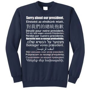 Sorry About Our President Anti-Trump Multiple Language Sweatshirt