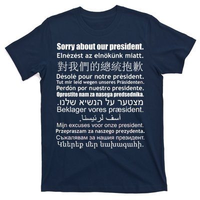 Sorry About Our President Anti-Trump Multiple Language T-Shirt