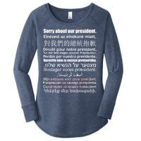 Sorry About Our President Anti-Trump Multiple Language Women's Perfect Tri Tunic Long Sleeve Shirt