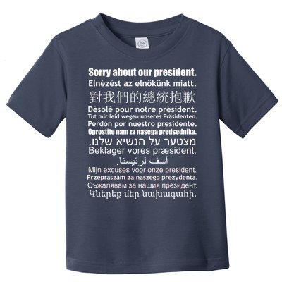 Sorry About Our President Anti-Trump Multiple Language Toddler T-Shirt