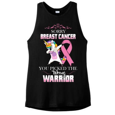 Sorry Breast Cancer You Picked The Wrong Warrior Ladies PosiCharge Tri-Blend Wicking Tank