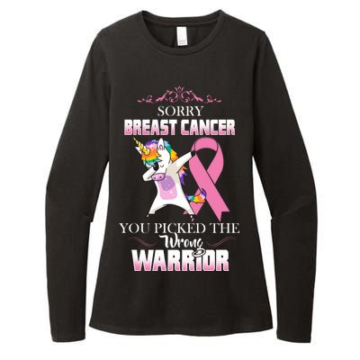 Sorry Breast Cancer You Picked The Wrong Warrior Womens CVC Long Sleeve Shirt