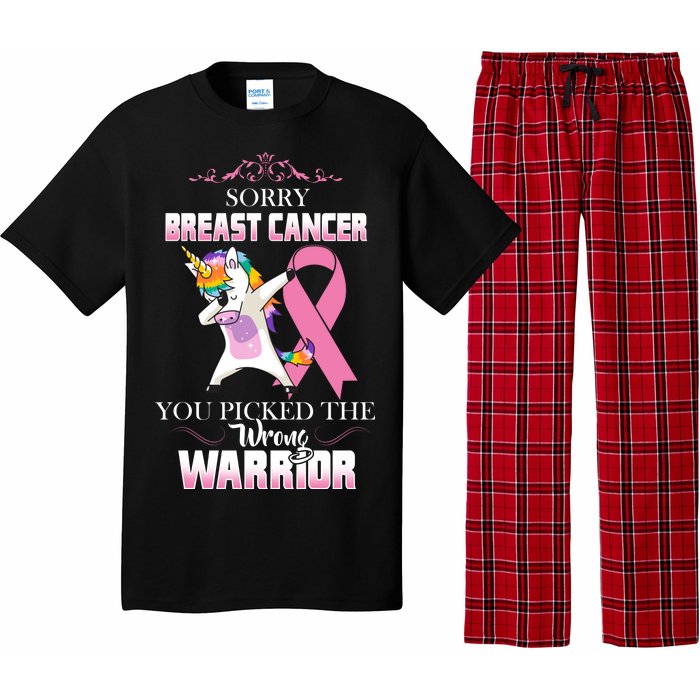 Sorry Breast Cancer You Picked The Wrong Warrior Pajama Set