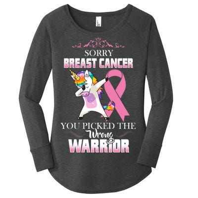 Sorry Breast Cancer You Picked The Wrong Warrior Women's Perfect Tri Tunic Long Sleeve Shirt