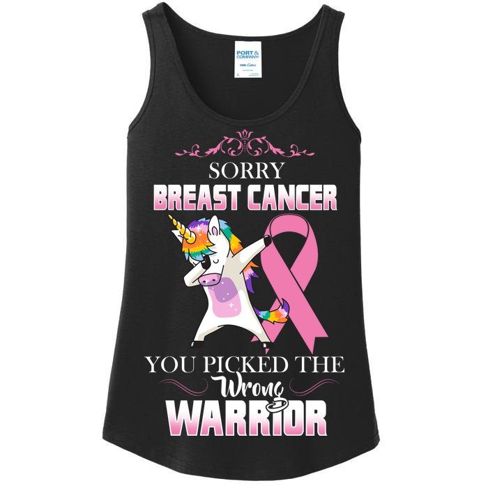 Sorry Breast Cancer You Picked The Wrong Warrior Ladies Essential Tank