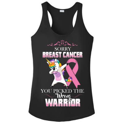 Sorry Breast Cancer You Picked The Wrong Warrior Ladies PosiCharge Competitor Racerback Tank