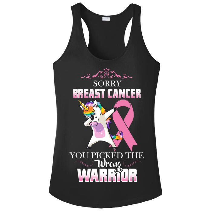 Sorry Breast Cancer You Picked The Wrong Warrior Ladies PosiCharge Competitor Racerback Tank