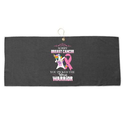 Sorry Breast Cancer You Picked The Wrong Warrior Large Microfiber Waffle Golf Towel