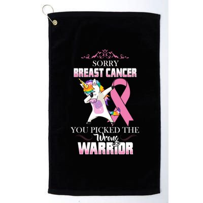 Sorry Breast Cancer You Picked The Wrong Warrior Platinum Collection Golf Towel