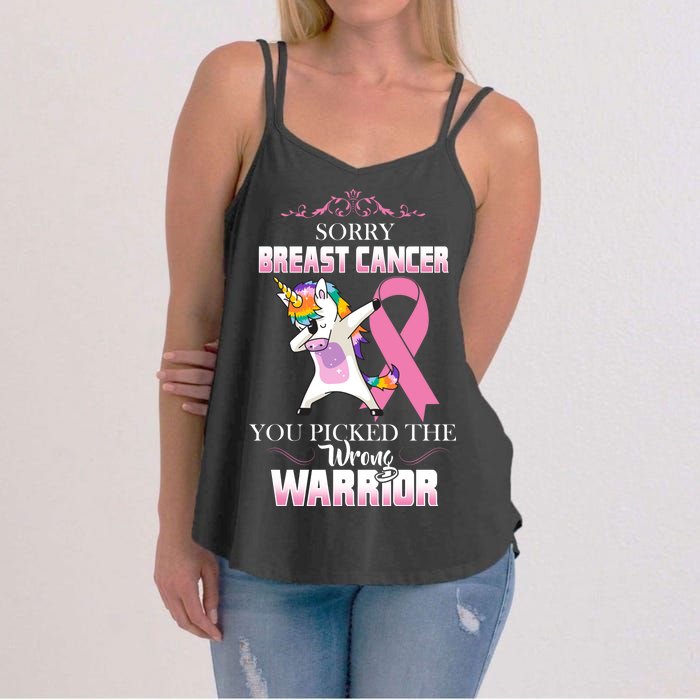 Sorry Breast Cancer You Picked The Wrong Warrior Women's Strappy Tank