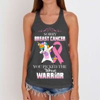 Sorry Breast Cancer You Picked The Wrong Warrior Women's Knotted Racerback Tank