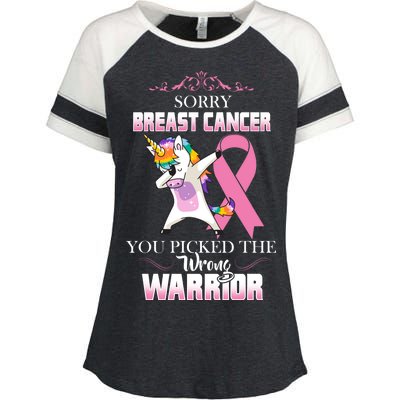 Sorry Breast Cancer You Picked The Wrong Warrior Enza Ladies Jersey Colorblock Tee