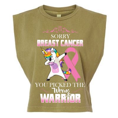 Sorry Breast Cancer You Picked The Wrong Warrior Garment-Dyed Women's Muscle Tee