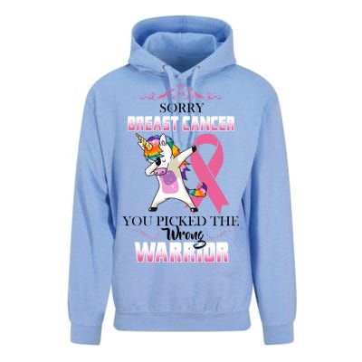 Sorry Breast Cancer You Picked The Wrong Warrior Unisex Surf Hoodie