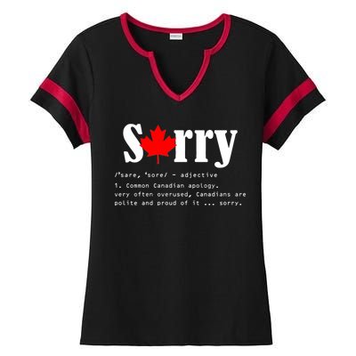 Sorry Definition Canadian Apology Ladies Halftime Notch Neck Tee