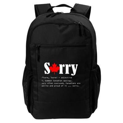 Sorry Definition Canadian Apology Daily Commute Backpack