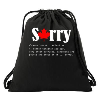 Sorry Definition Canadian Apology Drawstring Bag