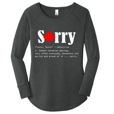 Sorry Definition Canadian Apology Women's Perfect Tri Tunic Long Sleeve Shirt