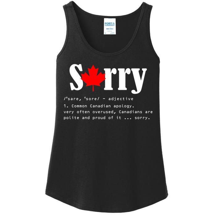 Sorry Definition Canadian Apology Ladies Essential Tank