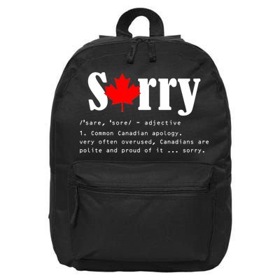 Sorry Definition Canadian Apology 16 in Basic Backpack