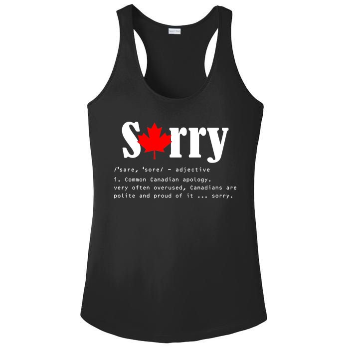 Sorry Definition Canadian Apology Ladies PosiCharge Competitor Racerback Tank