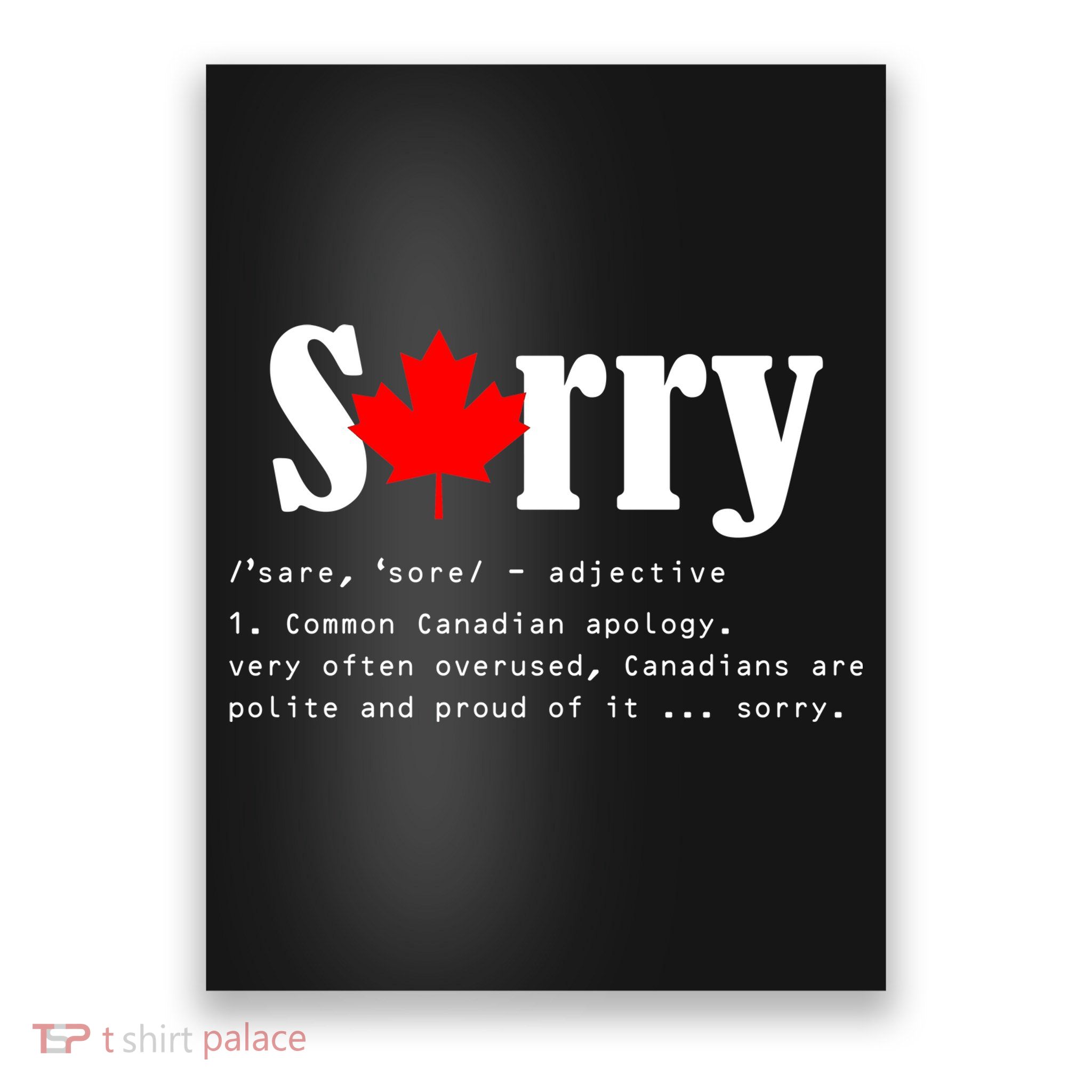 Sorry Definition Canadian Apology Poster