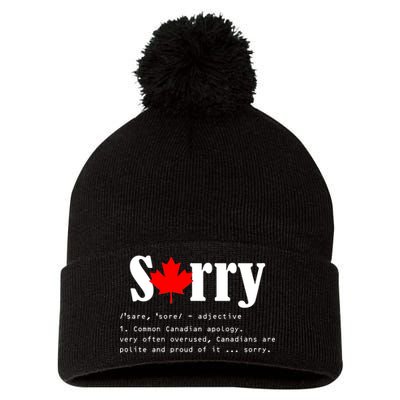 Sorry Definition Canadian Apology Pom Pom 12in Knit Beanie