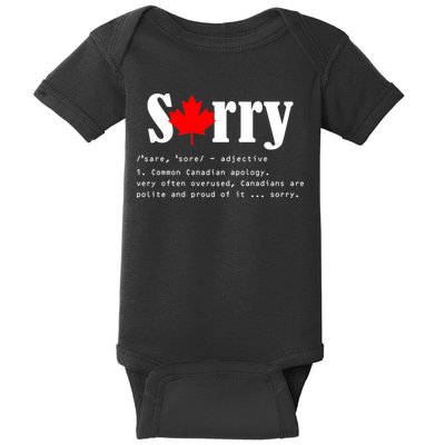 Sorry Definition Canadian Apology Baby Bodysuit