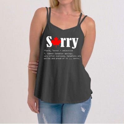 Sorry Definition Canadian Apology Women's Strappy Tank