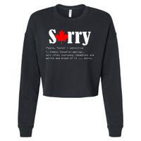 Sorry Definition Canadian Apology Cropped Pullover Crew