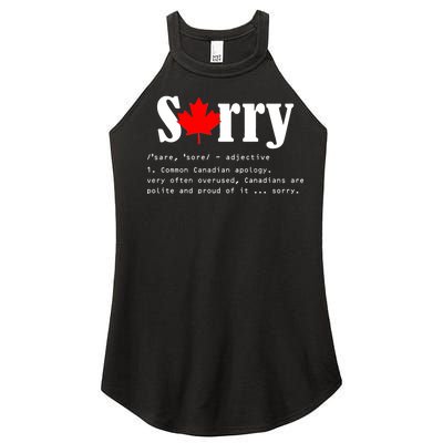 Sorry Definition Canadian Apology Women's Perfect Tri Rocker Tank