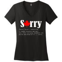 Sorry Definition Canadian Apology Women's V-Neck T-Shirt