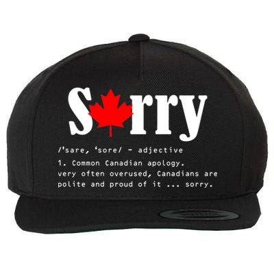 Sorry Definition Canadian Apology Wool Snapback Cap