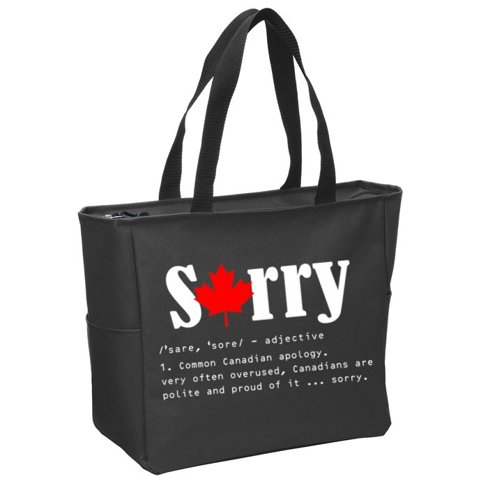 Sorry Definition Canadian Apology Zip Tote Bag