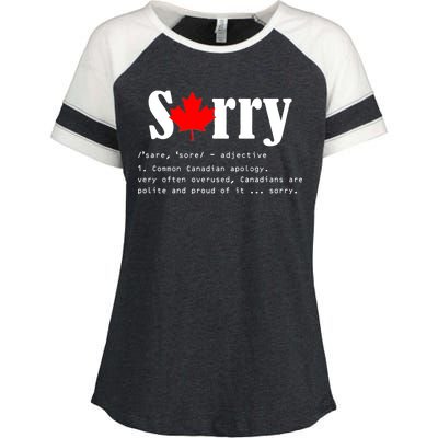 Sorry Definition Canadian Apology Enza Ladies Jersey Colorblock Tee