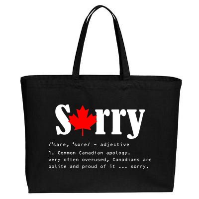 Sorry Definition Canadian Apology Cotton Canvas Jumbo Tote