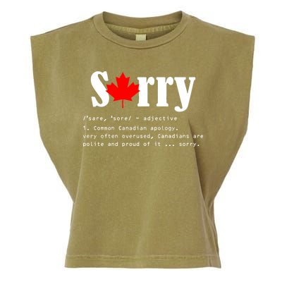 Sorry Definition Canadian Apology Garment-Dyed Women's Muscle Tee