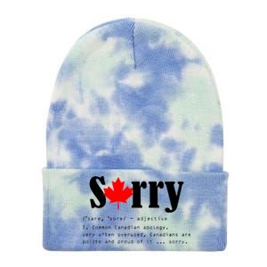 Sorry Definition Canadian Apology Tie Dye 12in Knit Beanie