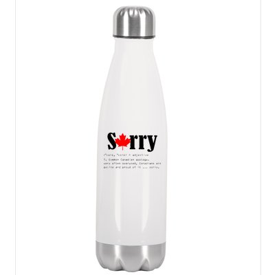 Sorry Definition Canadian Apology Stainless Steel Insulated Water Bottle