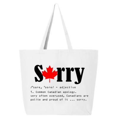 Sorry Definition Canadian Apology 25L Jumbo Tote