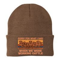 Sorry For What I Said When We Were Working Cattle Knit Cap Winter Beanie