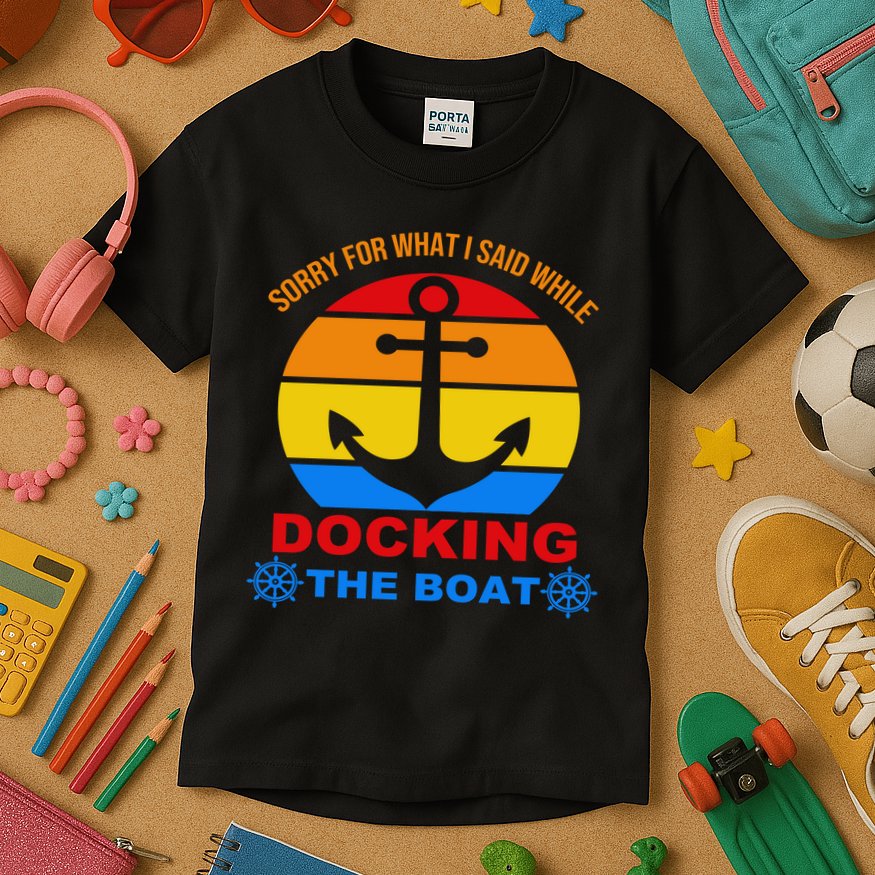 Sorry For What I Said While Docking The Boat Kids T-Shirt