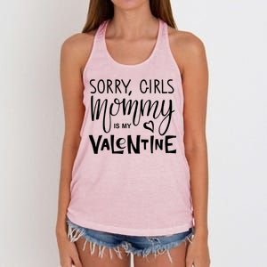 Sorry Girls Mommy Is My Valentine Women's Knotted Racerback Tank