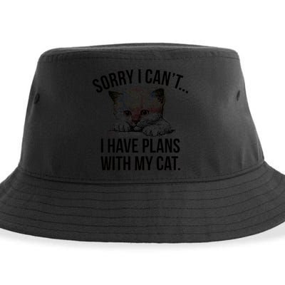 Sorry I Cant I Have Plans With My Cat Funny Sustainable Bucket Hat