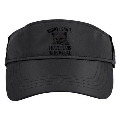 Sorry I Cant I Have Plans With My Cat Funny Adult Drive Performance Visor