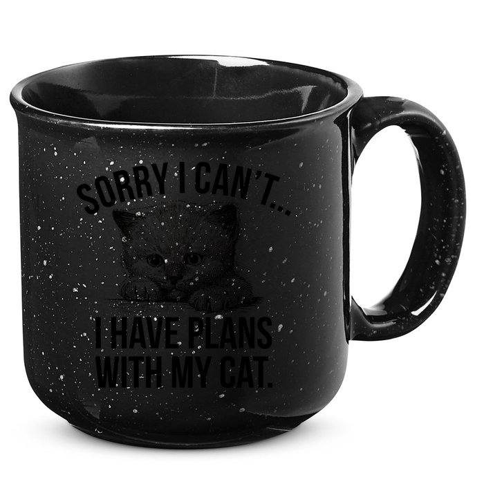 Sorry I Cant I Have Plans With My Cat Funny 15oz Campfire Ceramic Mug