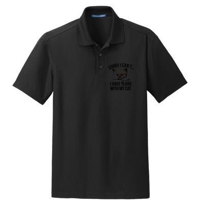 Sorry I Cant I Have Plans With My Cat Funny Dry Zone Grid Polo
