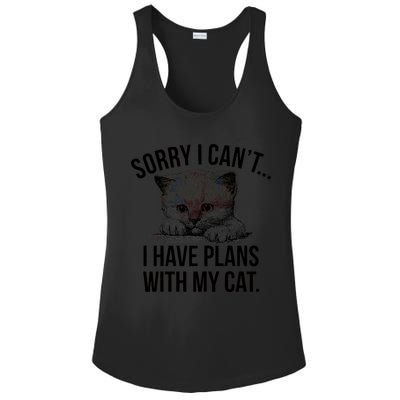 Sorry I Cant I Have Plans With My Cat Funny Ladies PosiCharge Competitor Racerback Tank