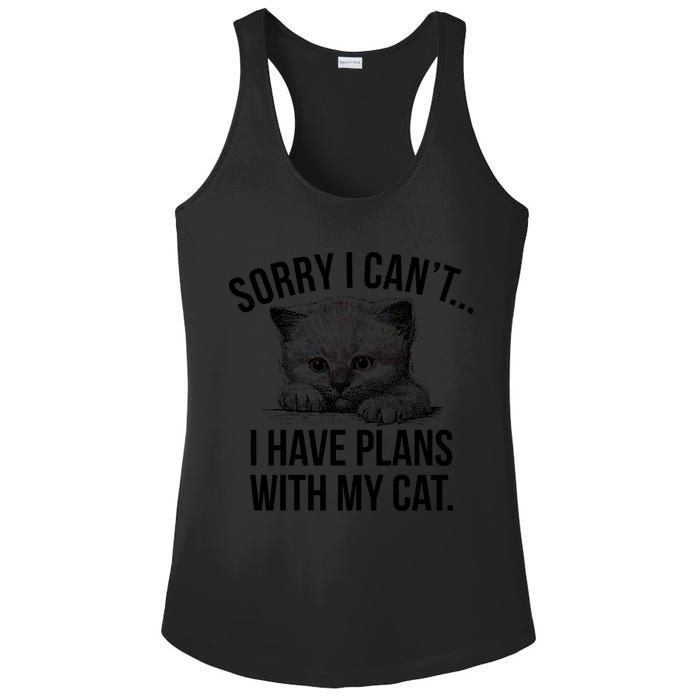 Sorry I Cant I Have Plans With My Cat Funny Ladies PosiCharge Competitor Racerback Tank