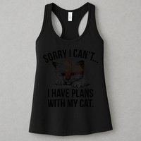 Sorry I Cant I Have Plans With My Cat Funny Womens Tank Top